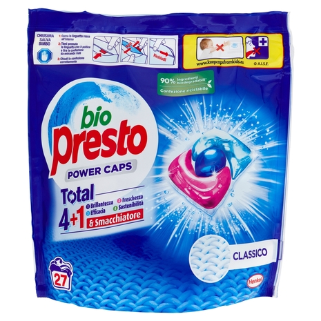 BIO PRESTO Power Caps Classico 27 Lavaggi 27 x 12 g